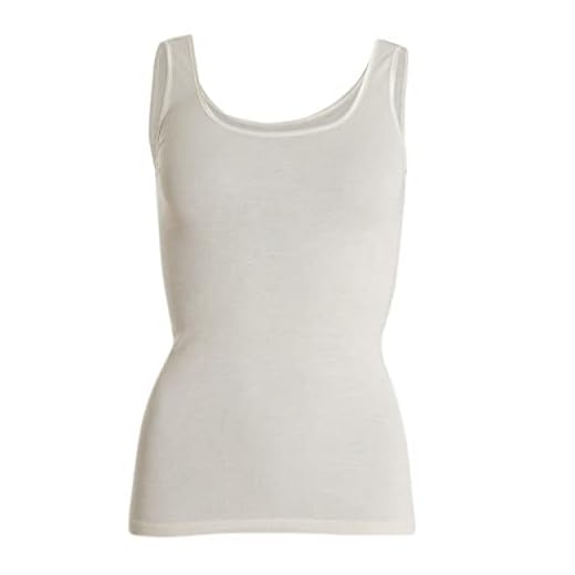 Cosilana, Damen Merino Top/Achselhemd, 70% Wolle (KBA), 30% Seide (Natur, 36-38)