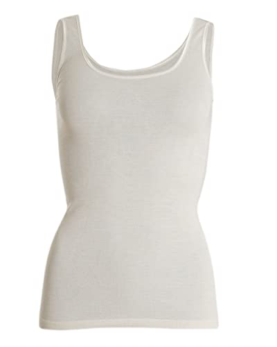 Cosilana, Damen Merino Top/Achselhemd, 70% Wolle (KBA), 30% Seide (Natur, 36-38)