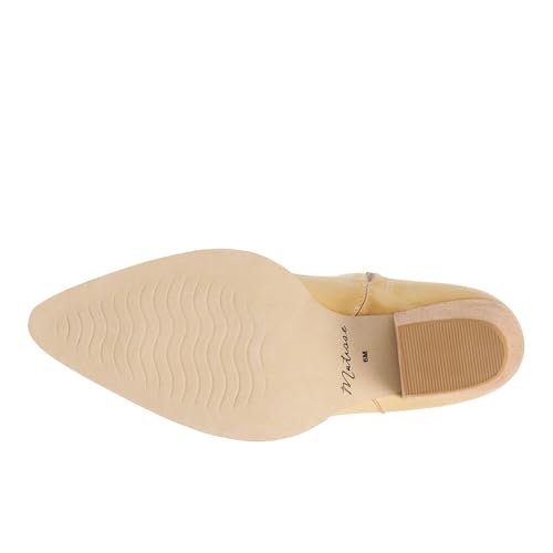 Image of Matisse Womens Caty Pointed Toe Casual Boots Ankle Mid Heel 2-3 inch - Beige