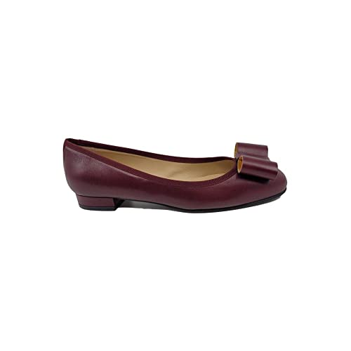 Bomb Burgundy Leather Ballet Flats -7 M