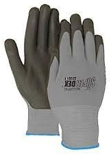 (12 Pair) Majestic SuperDex Gloves, palm coated Gray/Black, Large (3228)