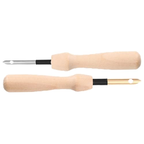 DIYEAH Stainless Steel Punch Needle Tool Wooden Handle Perfect for Needle Art Embroidery and Craft Work