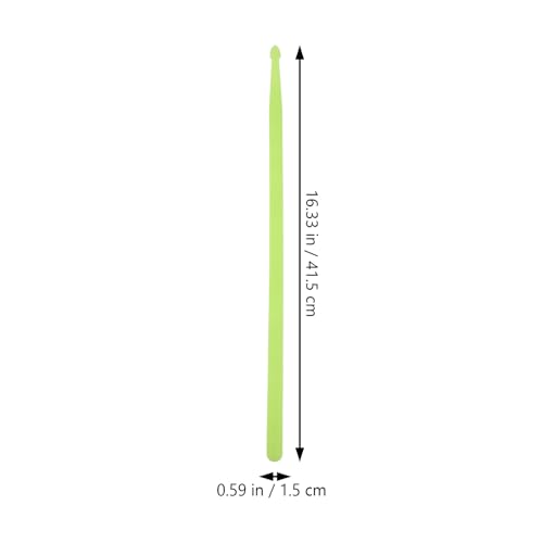 FRCOLOR 2pcs Baquetas fluorescentes verde luminiscente de nylon para batería y percusión, con sonido rico y efectos luminiscentes miniatura 4