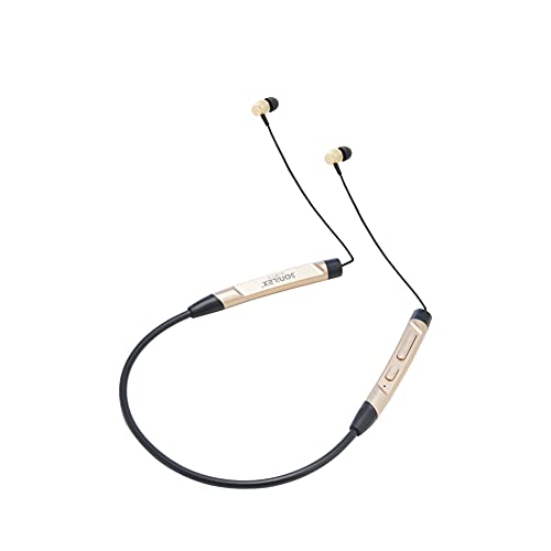 Image of Sonilex BT114 Magnet Wireless Neckband Bluetooth Earphone 5.0,24H Talk time, Earphone Headset Earbud Portable Headphone Handfree, Sweatproof, Noise Cancellation (Black Golden) (SL-BT-114-BLACK)