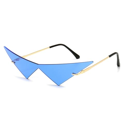 Image of willochra Triangle One Piece Frameless Sunglasses For Women Trendy Ocean Lens Sun Glasses Men Party Prom Sunglasses