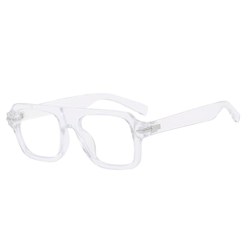 Image of LJCZKA Blue Light Blocking Glasses for Men Women Square Thick Frame Anti Eyestrain Computer Gaming Clear Lens Eyeglasses