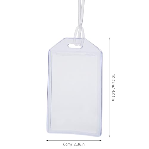 BESTonZON 16個 製クリアバッジホルダー ネームタグカードケース ラン付属 透明防水カードスリーブ オフィス 旅行用行李タグホルダー