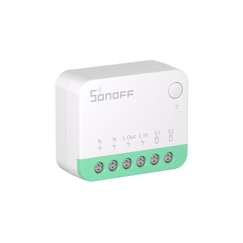 SONOFF MINIR4M Matter WiFi 10A Interruttore Smart Switch 2-Way, Interruttore intelligente, modalità relè staccabile, WiFi 2.4G relè smart, controllo APP, Funziona con Alexa, Google Home,eWeLink