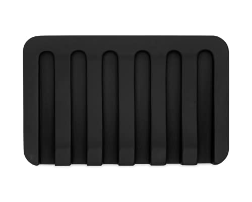Essentra Home Matte Black Self-Draining Rectangular Soap Dish #TOP2