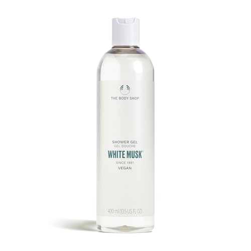 The Body Shop Gel de ducha White Musk (1 x 400 ml), gel de ducha icónico para mujer, gel de ducha floral y sensual con aroma distintivo, almizcle libre de crueldad, cuidado corporal vegano