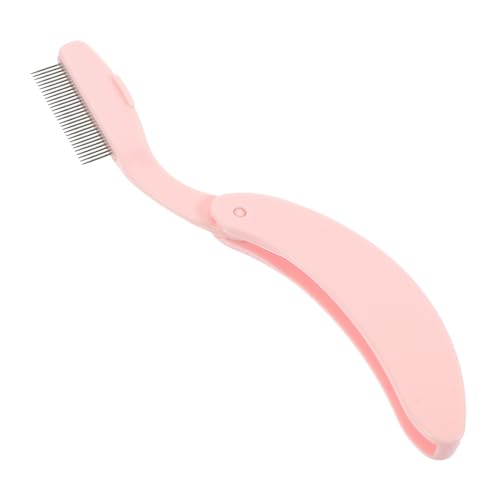 Didiseaon Metal Tooth Eyebrow Comb Plastic Handle Brow Brush Curved Eyebrow Tool Folding Eyelash Comb Beauty Makeup Brush Random Color