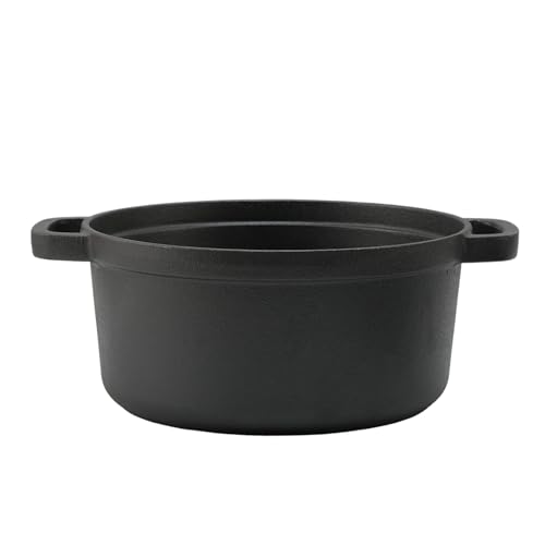 Cast Iron Dutch Oven with Lid and Dual Handles, Non-Stick Dutch Oven Pot, Heavy-Duty, Sturdy Dutch Oven Cookware for Bread Baking, Braising, Stews, Roasting - Black, 26cm - Image 5