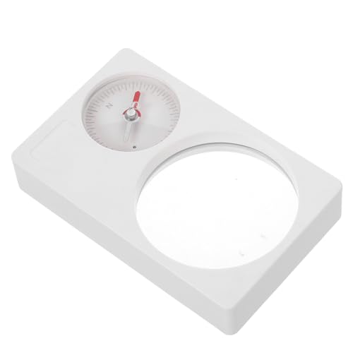 Brújula cuadrada blanca compacta 2-en-1 con lupa miniatura 1