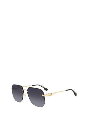 Dsquared Unisex Sunglasses D2 0103/S Rhl 60/16/145 Men's Sunglasses, RHL/9O Gold Black, 60, Rhl/9o Gold Black, 602