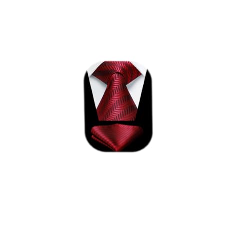 Image of HISDERN Ties for Men Solid Tie Handkerchief Set Classic Woven Silk Business Polka Dot Mens Ties Necktie Wedding Party