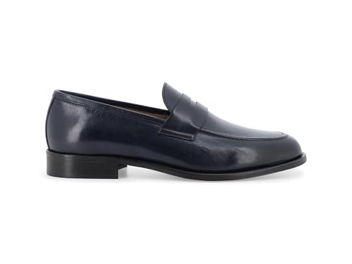 Mocasines Melluso de piel azul para hombre con diseño clásico elegante