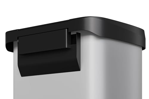 Caneca de basura rectangular 50 L blanca con tapa y pedal miniatura 7