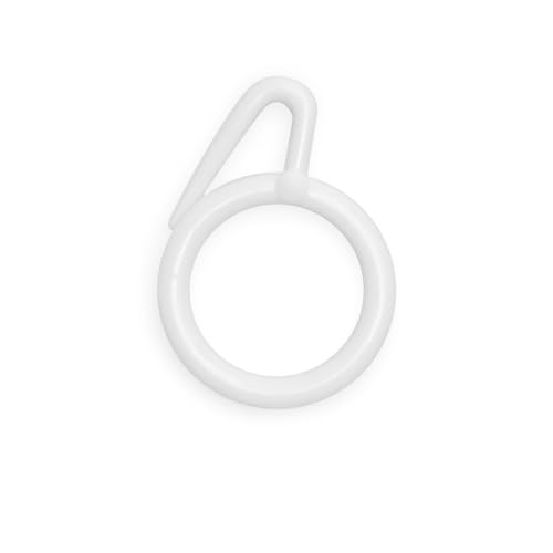 Image of ProKart - Premium Plastic Curtain Rings Hook for Windows Curtains, Door Curtains, Bathroom Curtains and Other Multipurpose Usage 1.5 Inch Inner Diameter (White, Pack of 100)