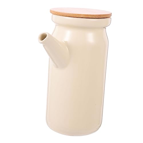 MOLUCKFU Fine Crafted Ceramic Sauce Pot Multi-functional Oil Dispenser Kitchen Storage