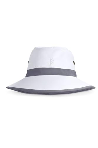 Wide Brim Golf Hat - UPF 50+ Sun Protection - Matchplay in White/Carbon