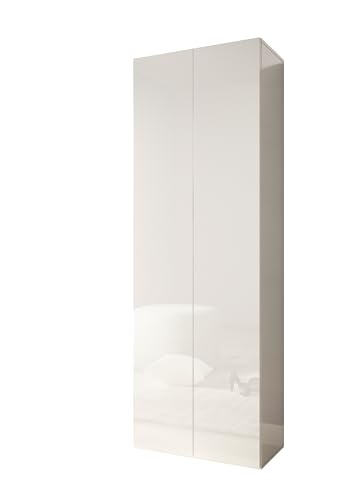 AVANTI TRENDSTORE - Barge - Scarpiera in legno laminato bianco lucido con 2 ante a battente e 6 ripiani. Dimensioni LAP ca. 63x186x35cm