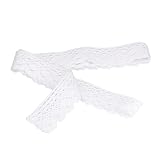 Glomora Cinta De Encaje, Adornos De Encaje De Algodón Blanco Y Beige Para Telas Hechas A Mano, Accesorios De Tela, Boda, Hogar, Cortinas, Sábanas, Accesorios (Blanco)