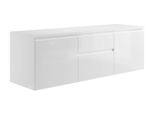 Vente-unique - Meuble sous Vasque Suspendu - Blanc - 150 cm - Jimena II