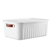 Deconox 1 Organizer Box with Lid, Decorative Storage Box, Organizer (35cm*25cm*14cm) WHITE 10 LITERS