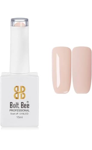 Image of BOLT BEE 15ML Gel Nail Polish 1Pc Clear Pink Glitter Nail Polish Soak Off UV LED Nail Gel Polish Nail Art Starter Manicure Salon DIY at Home, 0.5 OZ (1) (128)