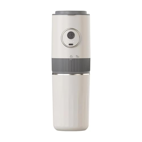 KESOTO Cafetera Eléctrica Portátil para Moler Café, Práctica Y Reutilizable, Ideal para Acampar, Viajar Y La Oficina, Beige, Individual