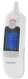 SANITAS Multifunktion Thermometer SFT 77 Infrarot Ohrthermometer Stirnthermometer Objektthermometer von Gegenständen und Flüssigkeiten 6 in 1 Funktion