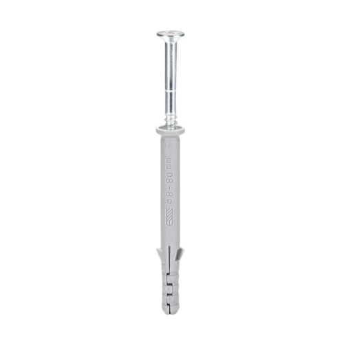 Juego De Tornillos Y Tacos Tubo de expansión de plástico, 20 piezas 8x80 mm Tubo de expansión de plástico Columna Anclaje de hormigón Enchufe de pared Marco Fijaciones Tubo con tornillos Gris