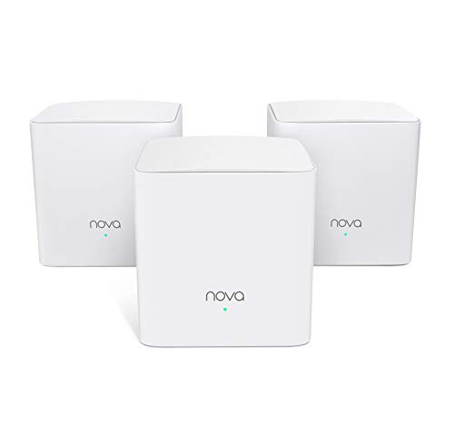 Image of Tenda Nova MW5G Whole Home Mesh Wi-Fi System, 3500sq Wi-Fi Coverage, Two Gigabit Ports, Work with Amazon Alexa, Parental Controls, Easy Set Up, Router and Wi-Fi Booster (Pack of 3)