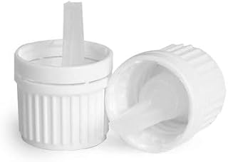 18/415 White Plastic Tamper Evident Caps w/Orifice Reducers