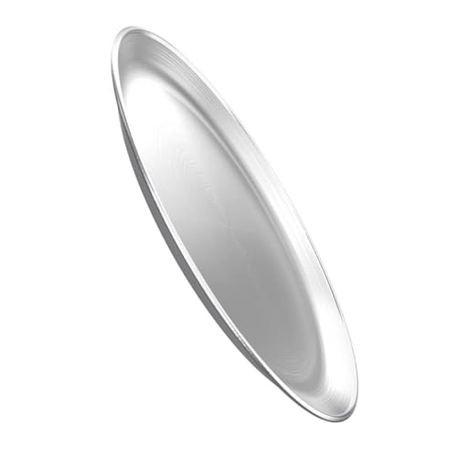SUPVOX Plato Redondo para Pizza de 12 Pulgadas (30 Cm) de Acero Inoxidable Grado Alimenticio, Bandeja Multifunción Resistente a Altas Temperaturas para Barbacoa, Hornear y Servir