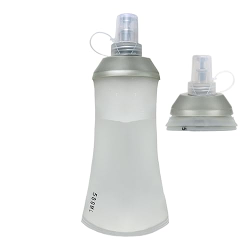 Soft Flask 500ml, Botella Agua Plegable, Cantimplora De Silicona Para Correr, Montañismo, Ciclismo, Senderismo Y Running, Temperatura Recomendada: 0-40 ℃ (No Se Puede Poner En Agua Hirviendo)