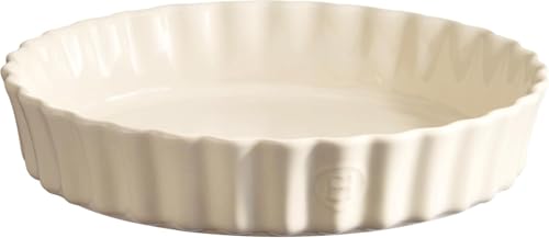 Emile Henry EH026028 Plat à Tarte Céramique Beige Argile 28 x 28 x 5,5 cm