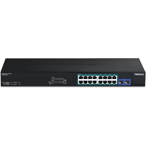 Image of TRENDnet TPE-BG182g, 18-Port Gigabit PoE++ Switch,440W PoE Budget, 1U 19 inch Rack mountable Metal housing, Lifetime Protection
