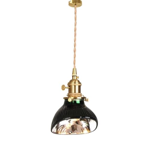 Suspension moderne en verre vert vintage lustre ajustable îlot de cuisine