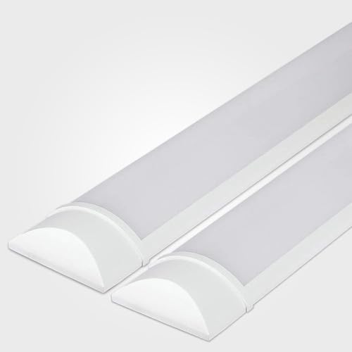 LEDBRITE 2 x LED Batten Lights 50W 6000Lm CCT Tri Colour Selectable 5FT IP20 LED Fluorescent Strip Light Fitting for Ceiling of Home & Office Workshop & Garage Lighting Twin Pack