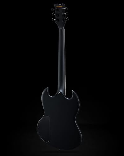WestCreek RACER Solid Body Electric Guitar, Double Cut guitar, Rounded End Frets, Bone nut, Rosewood Fingerboard, Mahogany Body (Matte Black) - Image 3