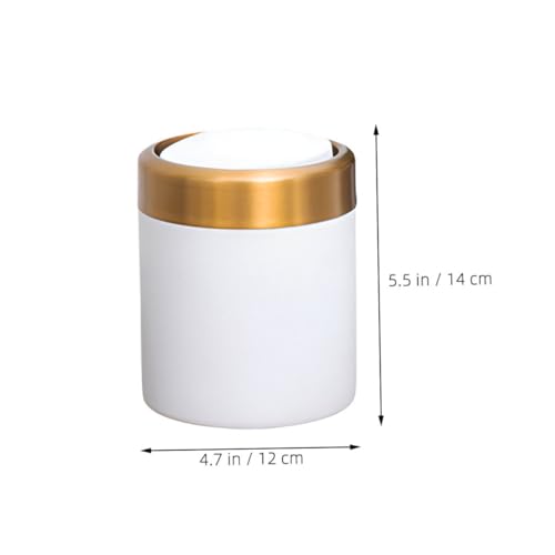 Pequeña caneca de basura rectangular de acero inoxidable con tapa miniatura 2