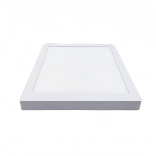 ONSSI Plafon LED de Techo 24W 2400lm,Cuadrada 300x300 mm (CCT Regulable en Blanco-Neutro-Cálido) Panel LED Superficie Marco Blanco