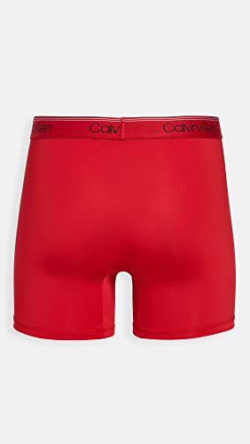 Calvin Klein Herren Unterwäsche Micro Stretch 3er Pack Boxershorts, Schwarz, Rot, Convoy, Medium – Ansicht 4