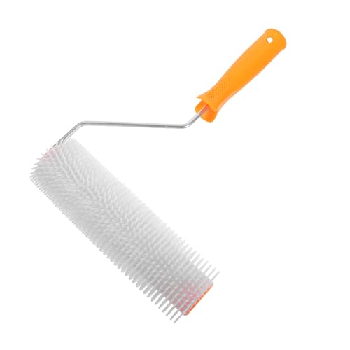 COLLBATH Rullo Spillo per Livellamento Pavimenti Autolivellante con Impugnatura Ergonomica Rullo per Stesura Uniforme di Vernice e Composto Cementizio Strumento Antifatica per Cemento e