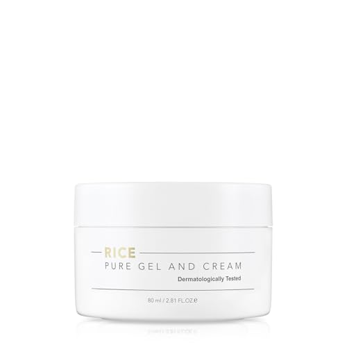 THANKYOU FARMER Rice Pure Gel and Cream, Nourishing Exclusive Korean Rice Extract, Dermatologist Tested, Ceramide, Korean Moisturizer for Dry Skin, Fragrance-Free, 2.81 fl.oz