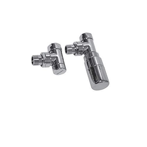 CORDIVARI KIT VALVOLA ELEGANT TERMOSTATICA A SQUADRA CROMATA RADIATORE TERMOSIFONE Cod. 5991990301071