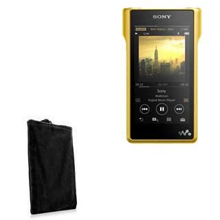 Case Compatible with Sony NW-WM1Z - Velvet Pouch, Soft Velour Fabric Bag Sleeve with Drawstring - Jet Black