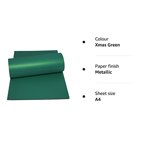 Mufira Pearlescent 300gsm Double Sided A4 Card 10 Pack Perfect for Art & Crafts & Card Making (Xmas Green) - Image 2
