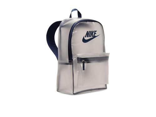 Nike Mochila infantil unissex de cristal (25L) (pequena grande, transparente/azul-marinho meia-noite/azul-marinho, tamanho único